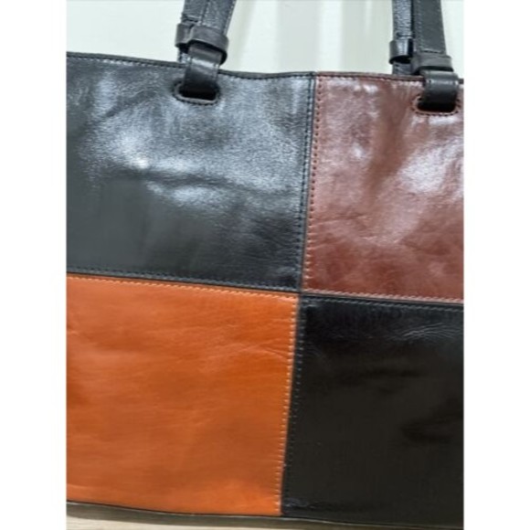 Patricia Nash Tote Bag Danville Colorblock Black British Tan Leather NEW - Picture 3 of 14